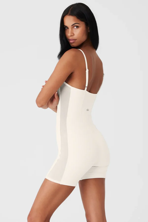 Airbrush Mesh Everlasting Onesie - Ivory