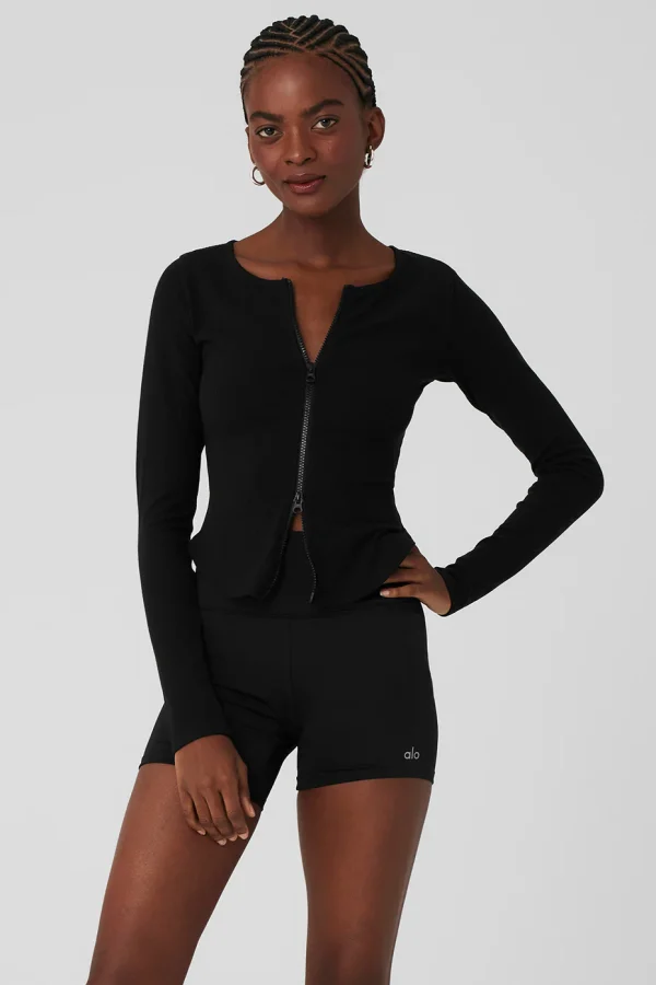 Ribbed Stardust Jacket - Black