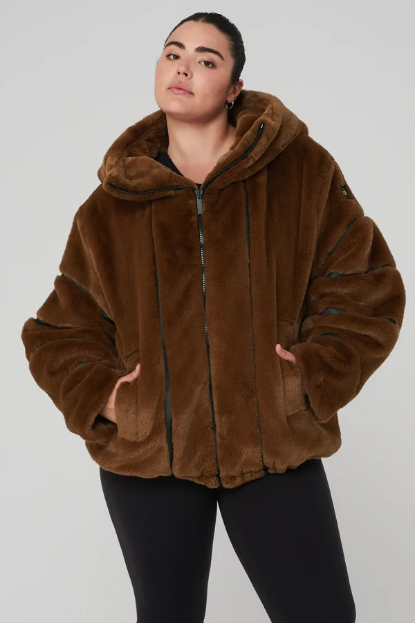 Knock Out Faux Fur Jacket - Chocolate