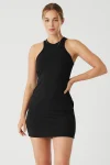 Airlift Ribbed Magnetic Dress - Black