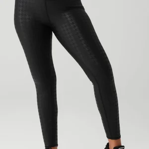 Airlift High-Waist Glimmer Houndstooth Legging - Black