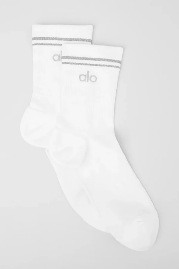 Unisex Half-Crew Performance Sock - White