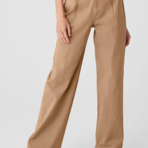 High-Waist On Point Moto Trouser - Toasted Almond