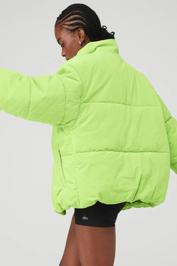 Corduroy Stage Puffer - Celery