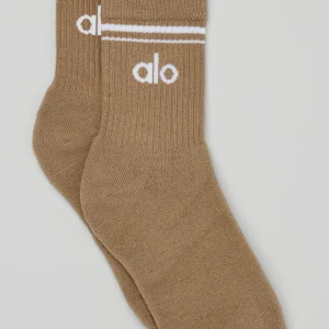 Unisex Half-Crew Throwback Sock - Gravel/White