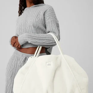 Faux Fur Tote Bag - Ivory