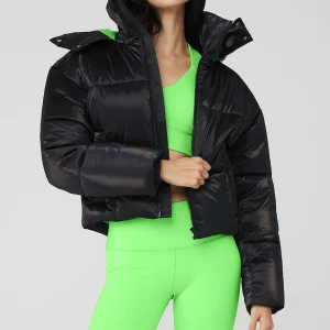 Pearlized Pristine Puffer - Black/Green Glow