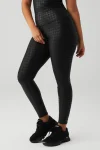 Airlift High-Waist Glimmer Houndstooth Legging - Black