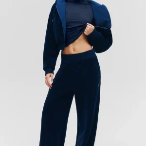 High-Waist Cozy Day Wide Leg Pant - Navy