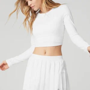Alosoft Crop Finesse Long Sleeve - White