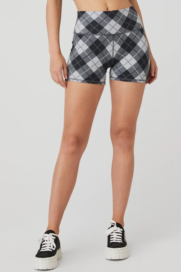 4 Vapor High-Waist Argyle Short - Black/Anthracite
