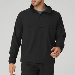 Ripstop 1/4 Zip On-Set Jacket - Black