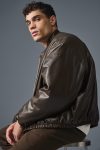 Faux Leather Premier Bomber – Espresso