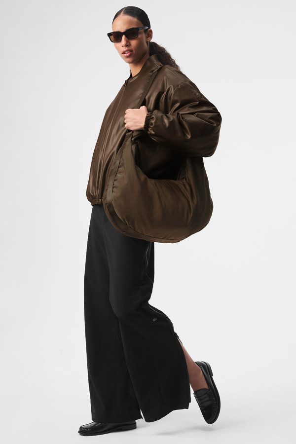Faux Leather Premier Bomber – Espresso