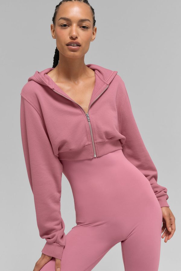 Sweet Escape Zip Up Hoodie – Pink Wild Rose