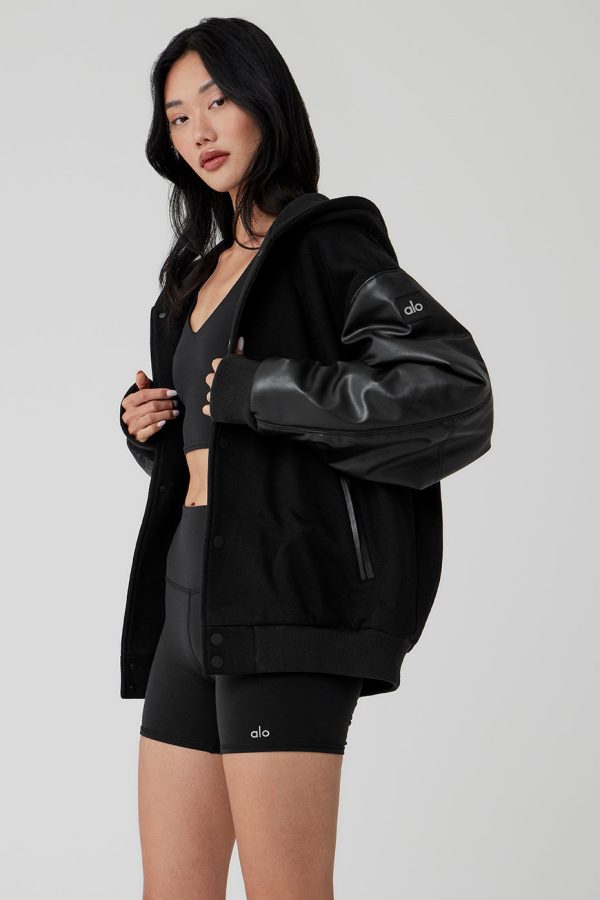 Select Hooded Bomber Jacket ?C Black