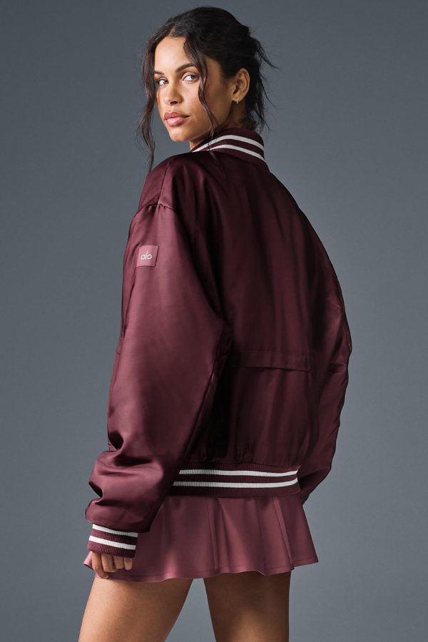 Afterglow Varsity Jacket ?C Burgundy Truffle