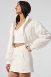 Polar Fleece Cropped Wintry Mix Jacket ?C Ivory