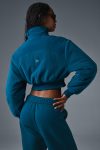 Polar Fleece Cropped Wintry Mix Jacket ?C Eclipse Blue