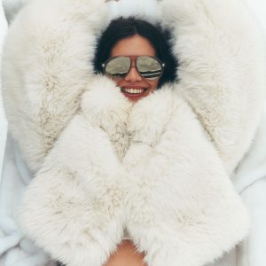 Opulent Faux Fur Cropped Jacket ?C Ivory