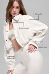Ribbed Velour Cropped Mountain Side Jacket ?C Ivory
