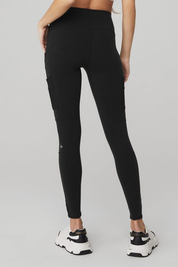 High-Waist Cargo Legging ?C Black