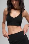 Seamless Two Tone Rib Bra ?C Black
