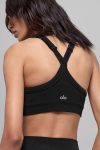 Seamless Two Tone Rib Bra ?C Black
