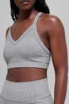 Seamless Two Tone Rib Bra ?C Light Misty Grey Heather