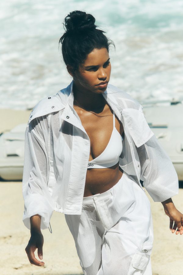 Cropped Game Time Full Zip Jacket ?C White